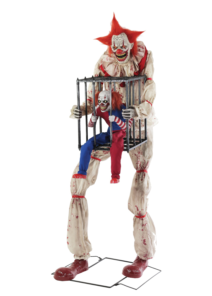 Cagey the Clown with Caged Clown | Spirit Halloween Wikia | Fandom