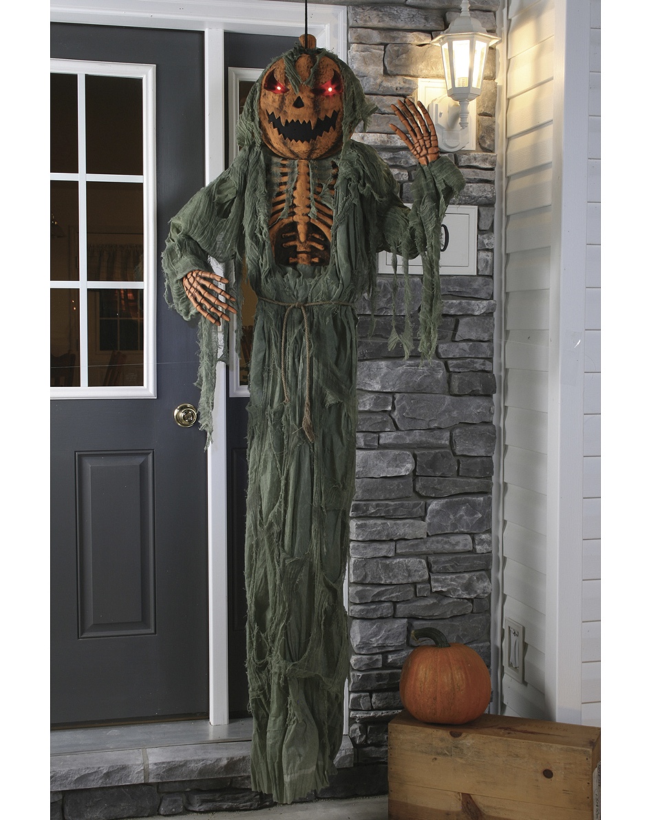 78-inch Hanging Posable Pumpkin Skeleton | Spirit Halloween