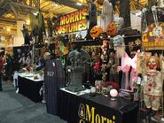 Setup in the Morris Costumes booth at the Halloween & Party Expo