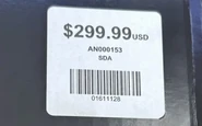Price tag on box