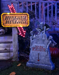 Spirit Halloween Beetlejuice Sign 2022 Here Lies Beetlejuice Tombstone Spirit Halloween Wikia Fandom