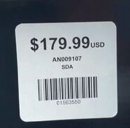 Price tag on box