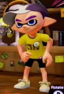 An Inkling wearing the Jet Cap.
