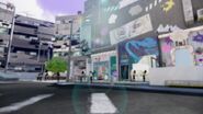 A screenshot of an early version of Inkopolis Plaza, hidden in the data for the Splatoon Global Testfire.