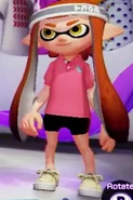 An Inkling wearing the Shrimp-Pink Polo.