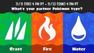 The second American Splatfest, Grass versus Fire versus Water (a crossover in celebration of release of Pokémon Scarlet and Violet)