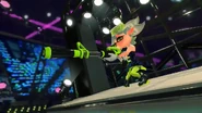 Marie aiming the Hero Charger at "evil" Callie.