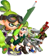 Offizielle art eines Team von Inklings - die ein Fahrradhelm Tragen.