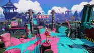 Camp Triggerfish, a stage located in one of Inkopolis' wooded regions.