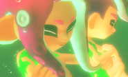 Gender Variants of Agent 8 submerged in a mysterious green goo.