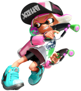 Pink inkling girl in Splatoon 2