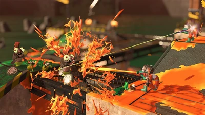 Una scena di combattimento di una Salmon Run.