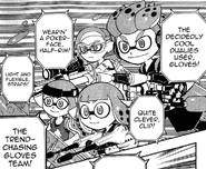 Gloves with the rest of his team