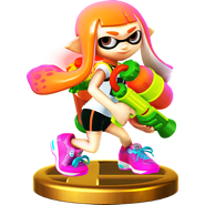 A trophy of an Inkling Girl as seen in Super Smash Bros. for Wii U