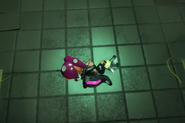 Agent 8 unconscious on the floor of the Deepsea Metro.