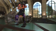 An Octoling holding the weapon