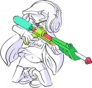 Official art of an Inkling aiming the Splat Charger