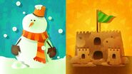 The twelfth American Splatfest, Snowman versus Sandcastle.