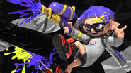 An Inkling holding a Splattershot