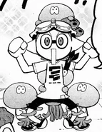Goggles wearing "Kurage-Kun gear"