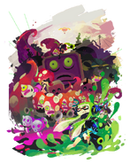 Octo Valley art, with Agent 3 against the Octarians.