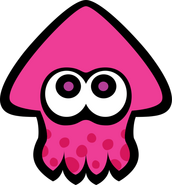 A pink squid in the background.