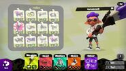 An Inkling holding the Octobrush in the equip menu