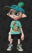 The inkling boy in this picture sports a golf visor.