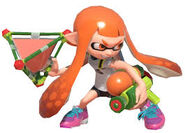 Orange Inkling Girl about to throw a Splat Bomb