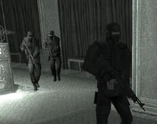 Georgian Elite forces that secure and patrol a section of the Georgian Presidential Palace during the Georgian Information Crisis.