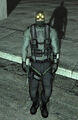 Fisher wearing a modified version of his Mk V Tac Suit from the "Penthouse", "Displace" and "Battery" missions.