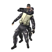  interrogating an enemy guard with his .