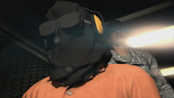 Sam posing as a detainee