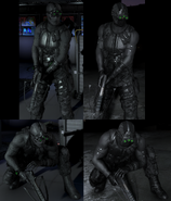 The appearance difference between the Mk V Tac Suit in Single Player and Multiplayer in Splinter Cell Blacklist.