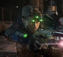 Sam Fisher, the leading protagonist of the Splinter Cell series, as he appears in Splinter Cell: Blacklist.