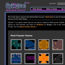 Sploder - Make your own Games, Play Free Games