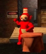 Tubbie Wonka coming out of the spaghetti factory on opening day