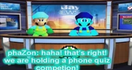 PhaZon as a newscaster in 0% of Spaghetti.