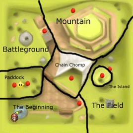 SM64 Bob-omb Battlefield Red Coins Map