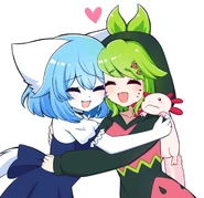 A drawing she drew of herself hugging Melony after SMG4 had come to an end.