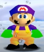 Mariomario761 before throwing a penguin off a cliff in Super Mario 64 Bloopers: §§ënmØÐnÅr 2 (100th vid)