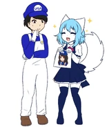 An Inktober drawing of her showing the picture of the Gender-bent SMG4 to Luke.