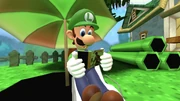 Luigi reading a Playgirl magazine.