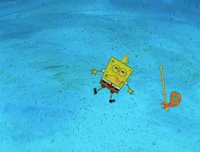 Nieprzytomny SpongeBob.