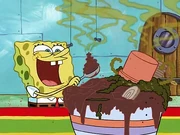 Губка Боб ест луковое мороженое