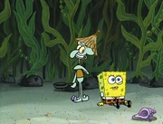 A similar animated close-up of Squidward.