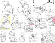 A collage of Bunny storyboard poses, including some from this episode
