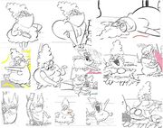 Plussed by April "Pinkie" Davis; a collage of Bunny storyboard poses, including some from this episode