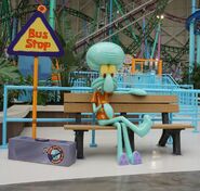 Squidward statue at Nickelodeon Universe in New Jersey