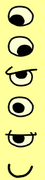 Sblightscamerapants bubblebasseyes.png (5 KB) Unused set for Bubble Bass' eyes.